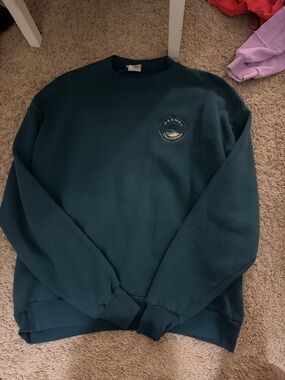 Jerzees Teal Crewneck Sweatshirt with Carmel Emblem